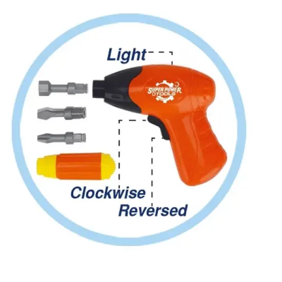 Ready! Set! Play! Link 3-In-1 Take-A-Part Robot Toy Playset, Includes Electric Play Drill (Red) image {2}