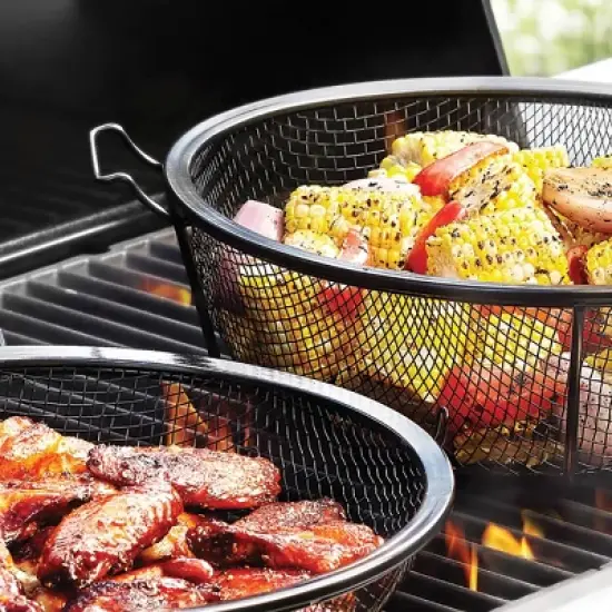 Dual Skillet Shaker Grill Basket Black - Outset image {2}