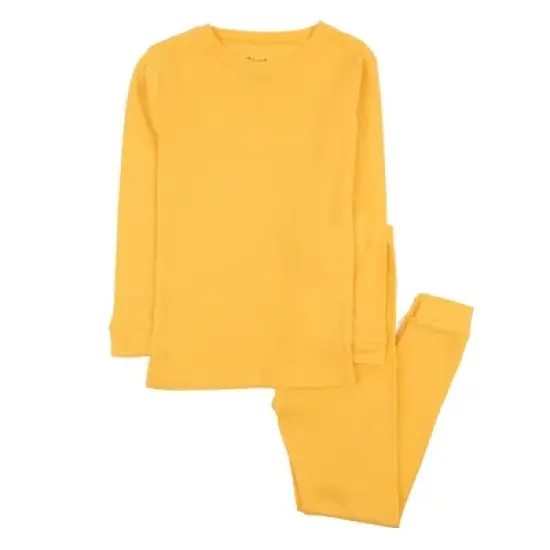 Leveret Kids Two Piece Long Sleeve Cotton Solid Classic Color Pajamas image {6}