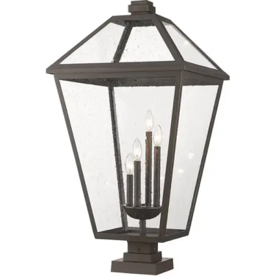 Talbot Outdoor Pendant Light - Black Iron, 4 Bulbs, Dimmable, Wet Rated, 19.5" x 36.75" image {5}