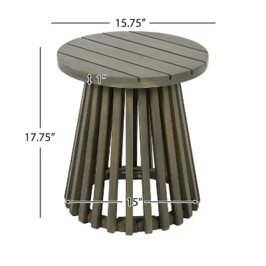 NicBex Round Outdoor Coffee Table,End Tables Made of Acacia Wood,Outdoor Side Table for Lawn,Backyard & Balcony,Outdoor Furniture image {1}