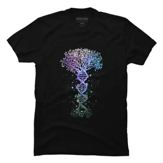Men's Design By Humans DNA Tree Life Earth Genetics Biologist Science Gift By Luckyst T-Shirt image {4}