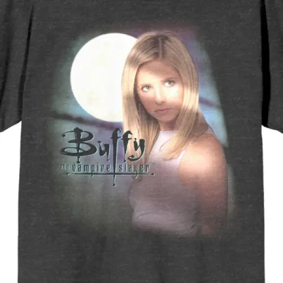 Buffy The Vampire Slayer Full Moon Key Art Crew Neck Short Sleeve Charcoal Melange Women's T-shirt image {1}