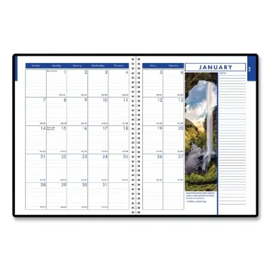 Earthscapes Recycled Weekly/Monthly Appointment Book, Landscape Photos, 11 x 8.5, Black Soft Cover, 12-Month (Jan-Dec): 2026 image {1}