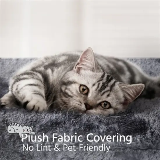 Yaheetech 82.5"H Large Plush Cat Tree with 2 Cozy Condos image {4}