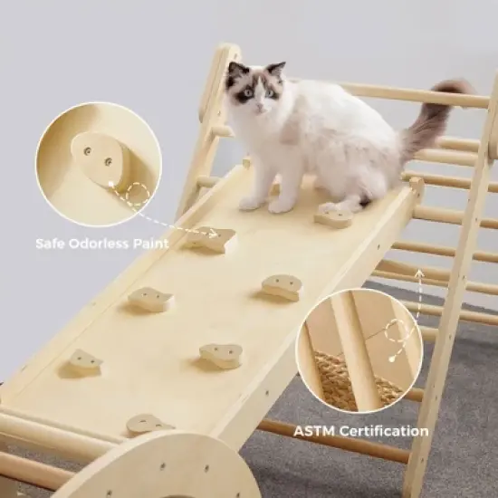 Tiny Land&reg; Pikler Triangle 7-in-1 Montessori Climbing Set image {7}