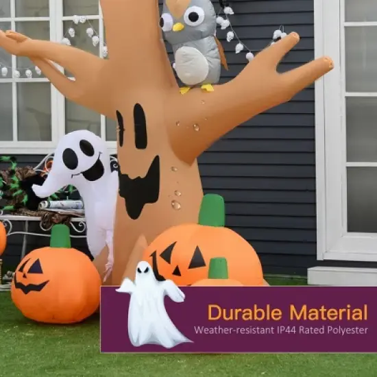 Gulches 7.5' Tall Halloween Inflatable Haunted Tree with Owl/Ghost/Pumpkins, Outdoor LED Waterproof Decor? image {4}