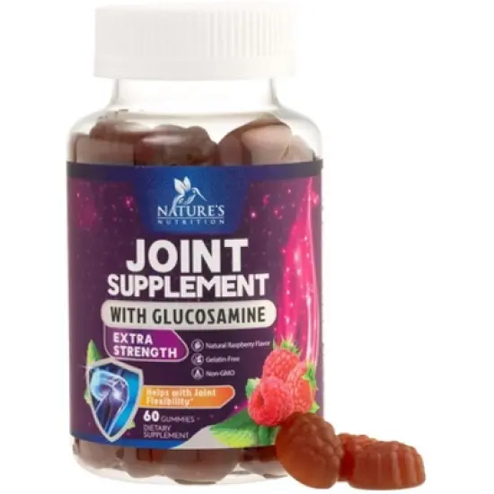 Joint Support Gummies Glucosamine Plus Vitamin E, Joint Support Supplement - Back, Knees & Hands - 60 Gummies By Nature's Nutrition image {9}