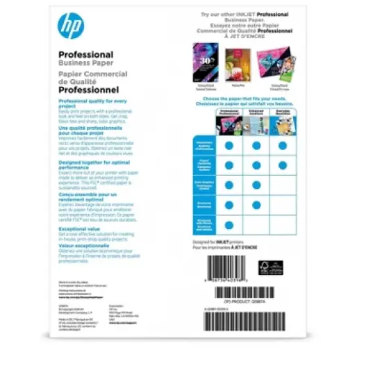 Hp Inkjet Brochure/Flyer Paper 98 Brightness 48lb 8-1/2 x 11 White 150/Pack Q1987A image {2}