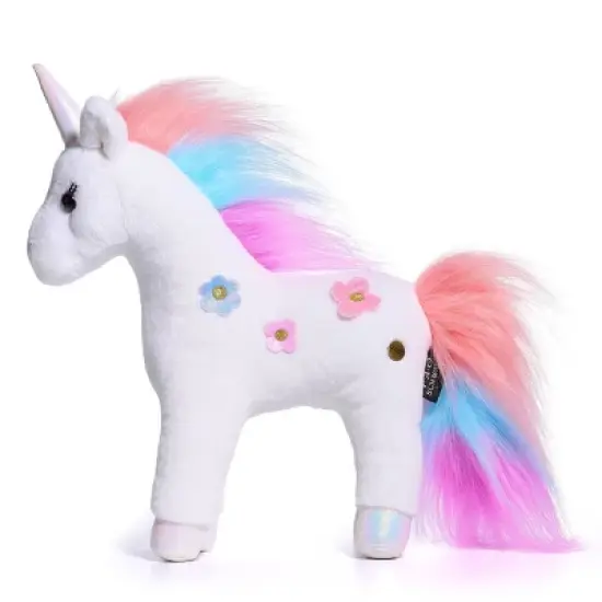 FAO Schwarz 13" White Unicorn Glow in the Dark Toy Plush image {4}