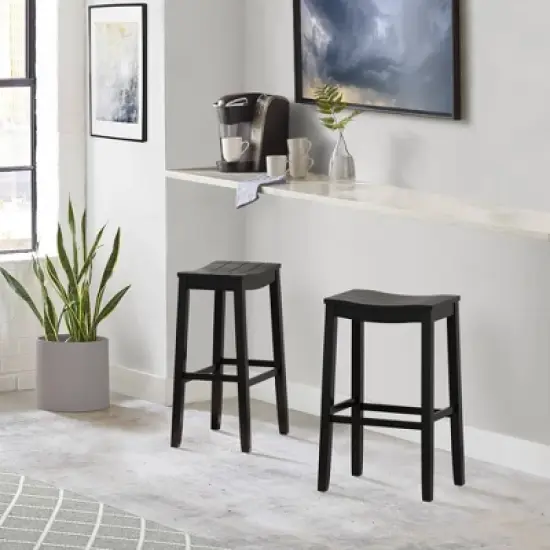 30" Fiddler Wood Backless Counter Height Barstool Black - Hillsdale Furniture image {7}