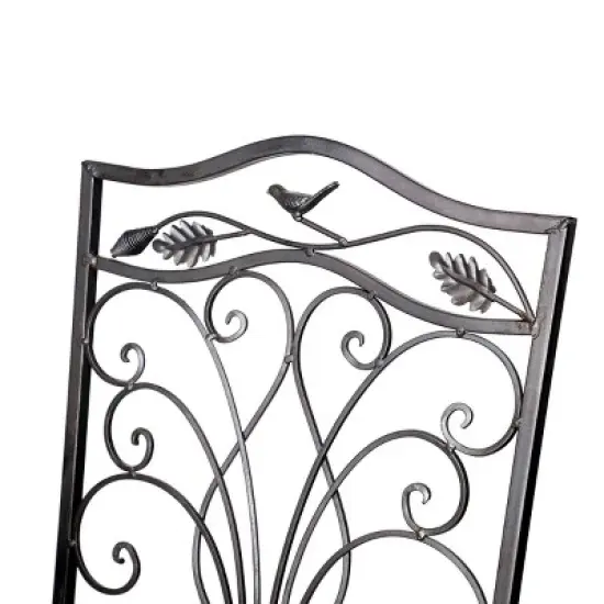 3pc Iron Garden Bistro Set with Leaf Design Brown - Alpine Corporation image {2}