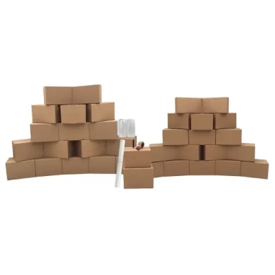 UBMOVE 36 Moving Boxes 2 Room Basic Moving Kit, Tape, Bubble, Packing Paper image {8}