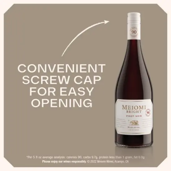 Meiomi Bright Pinot Noir Red Wine - 750ml Bottle image {1}
