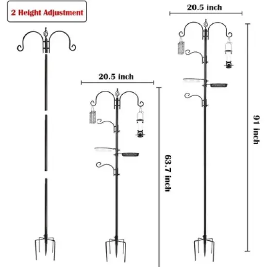 Snynuxx Deluxe Bird Feeding Station Kit With Multi Feeder Hanging Pole, Metal Suet Feeder, Mesh Tray for Attracting Wild Birds and Planter Hanger image {1}