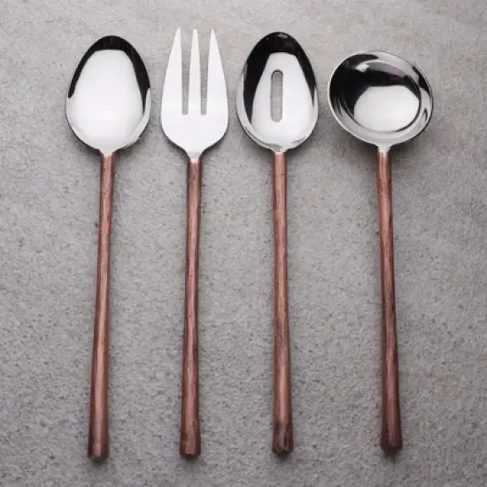 Inox Artisans Camellia Hostess Serving 4 Pc. Set image {1}