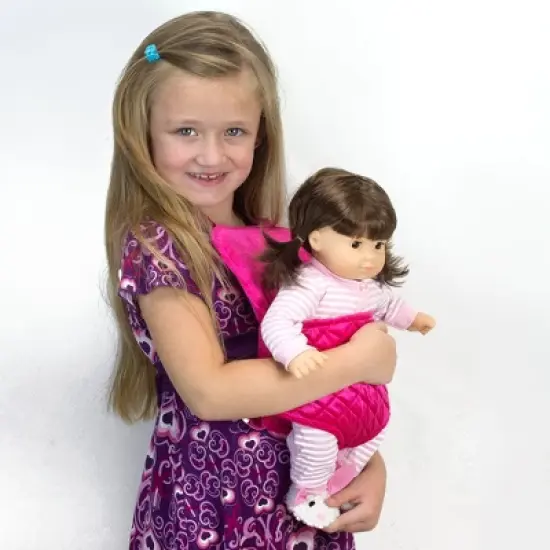 Sophia&rsquo;s Hands Free Front/Back Carrier for Dolls, Hot Pink image {2}