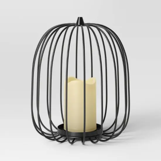 10" Lit Metal Pumpkin Lantern - Hyde and EEK! Boutique&trade; image {2}