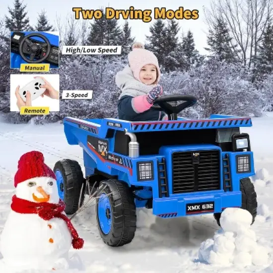 12V Ride On Dump Truck for Kids Electric Ride On Car Toy Toddlers 4 Wheeler Construction Vehicles with Remote Control image {4}