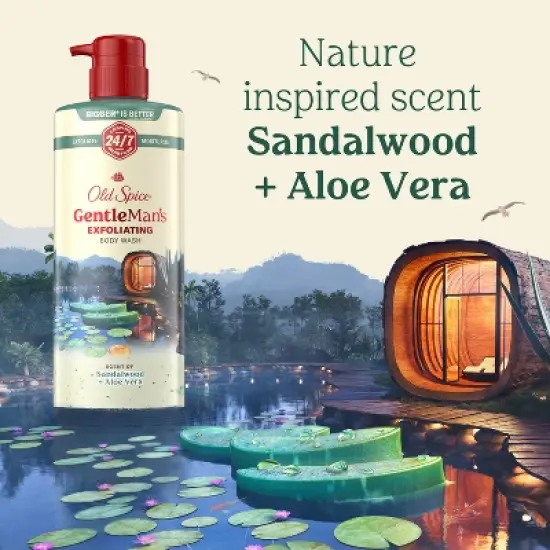 Old Spice Gentle Man's Blend Exfoliating Bodywash Pump - Sandalwood & Aloe Vera - 26 fl oz image {3}