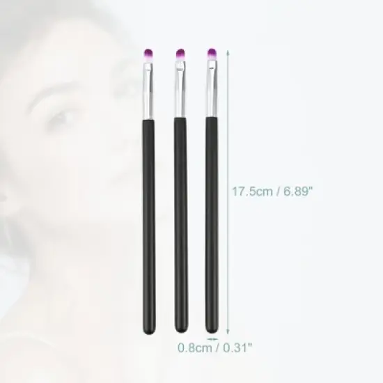 Unique Bargains Face Concealer Makeup Brush Kit Black 3 Pcs image {4}