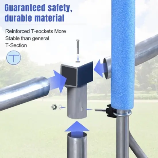 QingMoon 16FT Round Recreational Trampoline With Safety Enclosure,Basketball Hoop,Ladder And Anti Rust Coating Built To Last For Kids And Adults image {8}