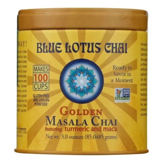 Blue Lotus Masala Chai Golden Tea - Case of 6/3 oz image {1}