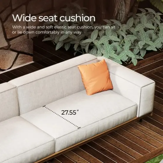 Luck Live 111.81 inch soft cushion sofa with throw pillows image {5}