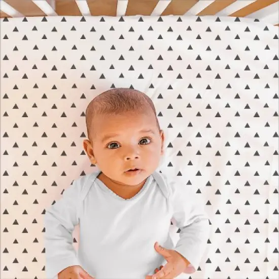 The Peanutshell Fitted Crib Sheet - Geometric Triangles image {1}