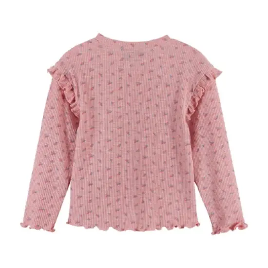 Andy & Evan Toddler  Girls Floral Long Sleeve Tee Pink, Size 4T image {1}