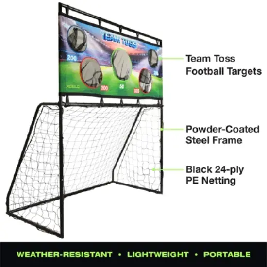 Xcello Sports Soccer net with Football Toss attachment (4' x 6') image {3}