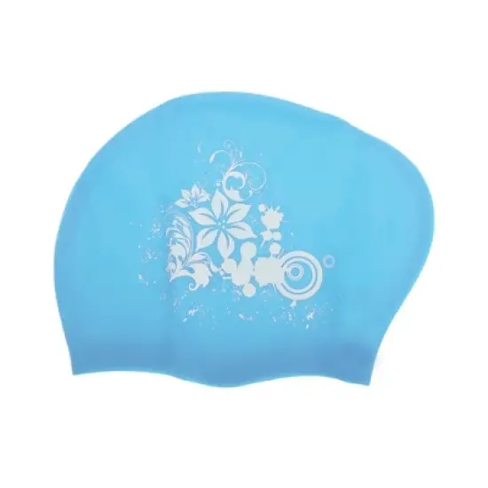 Unique Bargains Women's Silicone Floral Pattern Swim Cap 1 Pc image {9}