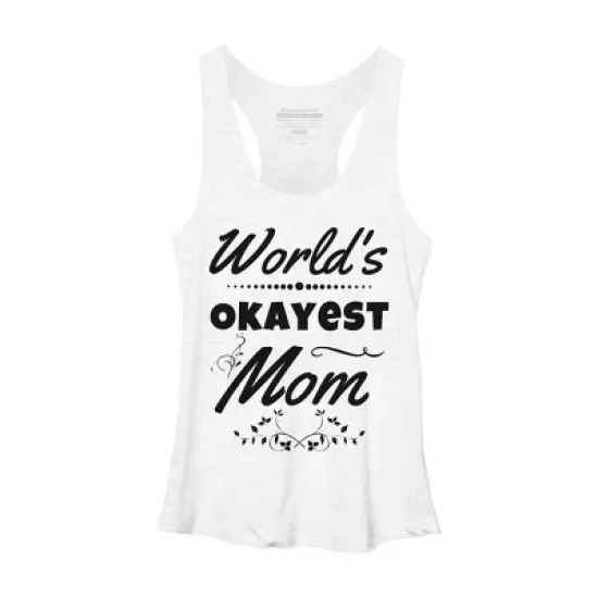 Women's Design By Humans World's Okayest Mom By hikebubble Racerback Tank Top image {3}