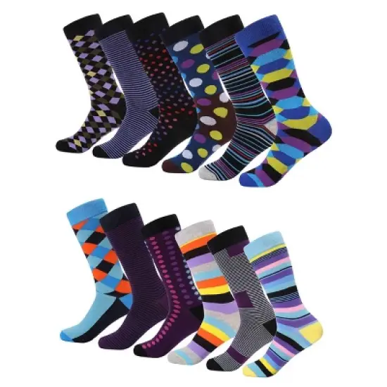 Mio Marino - Men's Retro Collection Dress Socks 12 Pack image {5}