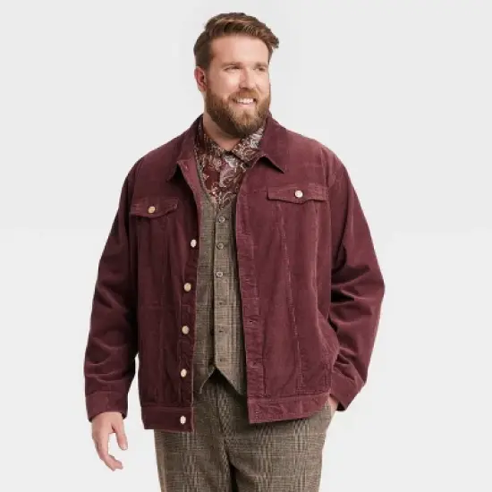 Houston White Adult Cord Jacket - Burgundy image {4}