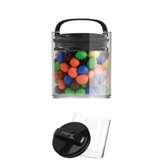 Prepara Evak Fresh Saver Short Airtight Food Storage Containers with Black Handle, BPA Free Pantry Organizer Canisters image {6}