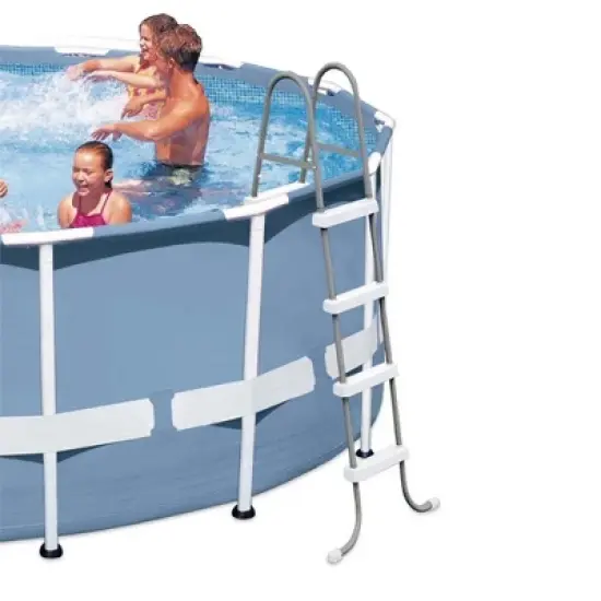 Intex Steel Frame Above Ground Pool Ladder & Intex 15 Ft Above Ground Pool Cover image {4}