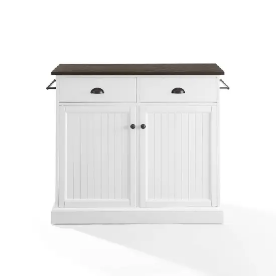 Shoreline Kitchen Island White/Dark Brown - Crosley image {5}