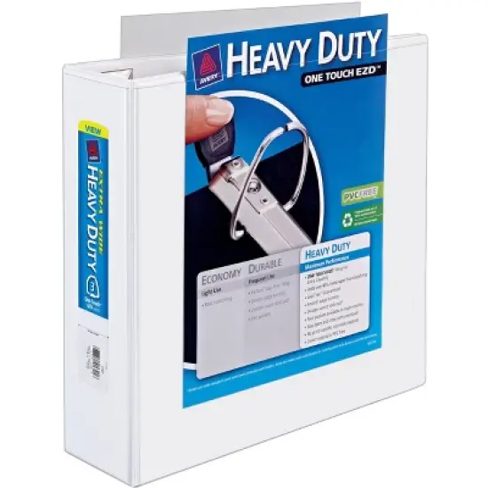 Avery Heavy-Duty View 3 Ring Binder, Extra Wide, 3" EZD Rings, 1 White Binder (01321) image {8}