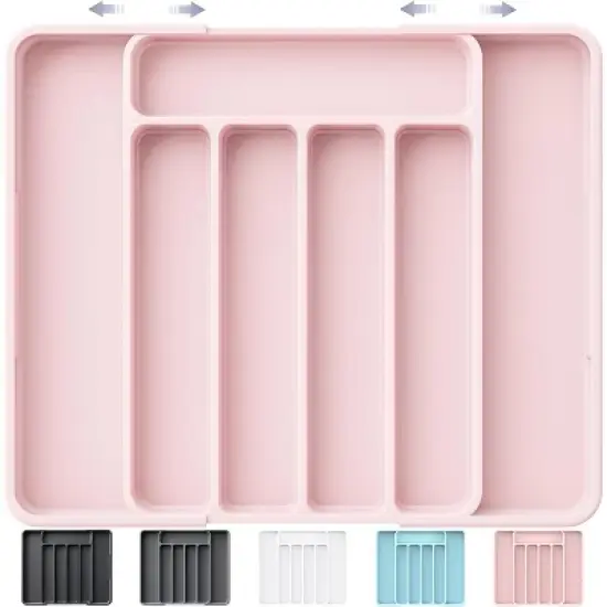 ATTOP Cutlery Drawer Organiser for Kitchen - Adjustable Cutlery Tray for Effortless Utensil Sorting, Versatile Kitchen Storage & Organisation Solution image {8}