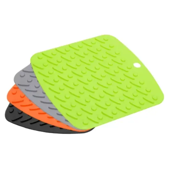 Unique Bargains Silicone Heat Resistant Trivet Pads 4 Pcs image {7}
