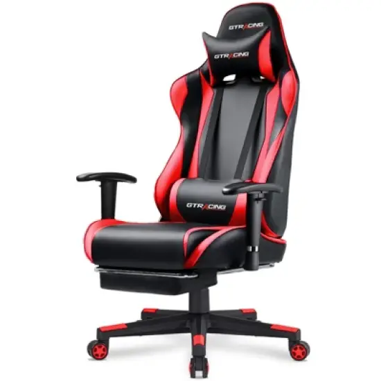 GTRACING Gaming Chair, Retractable Footrest, Premium Faux Leather, Adjustable Computer Office Chair image {14}