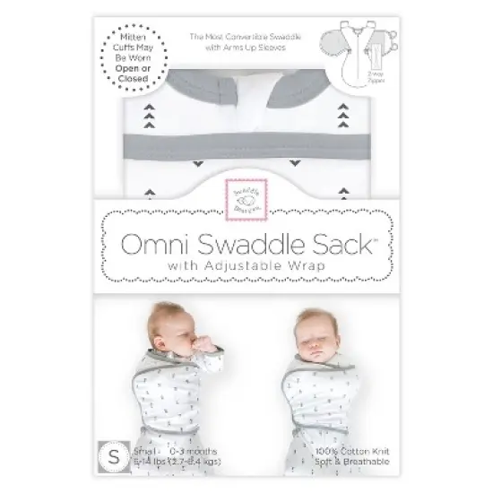 SwaddleDesigns Omni Swaddle Sack Swaddle Wrap - White - S - 0-3 Months image {7}