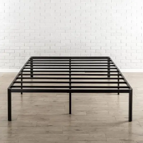 16" Van Metal Platform Bed Frame with Steel Slat Support Black - Zinus image {8}