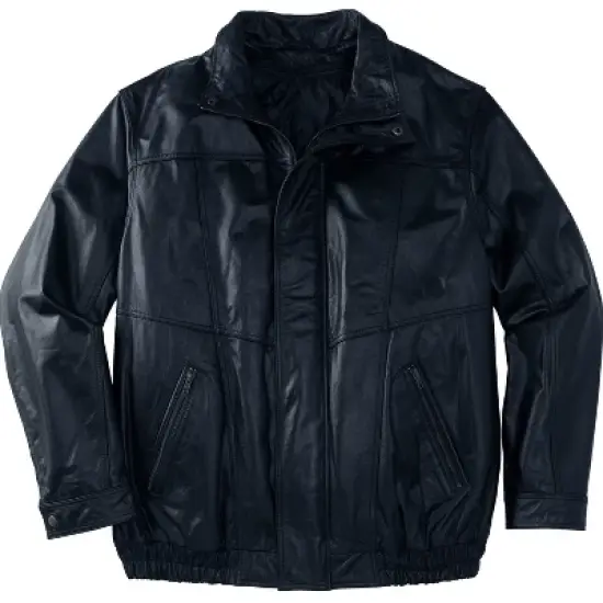 KingSize Men's Big & Tall Leather Bomber Jacket image {1}