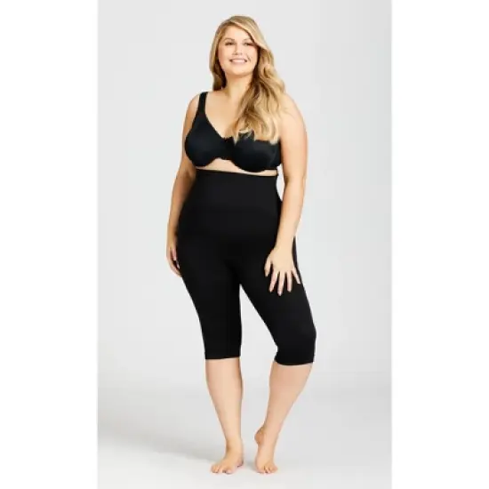 AVENUE | Seamless Hi Waist Capri - black image {6}