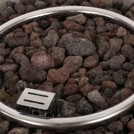 GDFStudio Fernhill Outdoor 50,000 BTU Lightweight Concrete Rectangular Fire Pit Table with Tank Holder, Light Gray image {6}