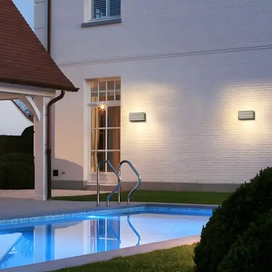 C Cattleya 2-Pack Modern Black Aluminum LED Outdoor Indoor Wall Lights image {5}