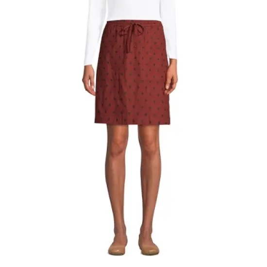 Lands' End Women's High Rise Elastic Waist Pull On Soft Cotton Blend Skort image {3}