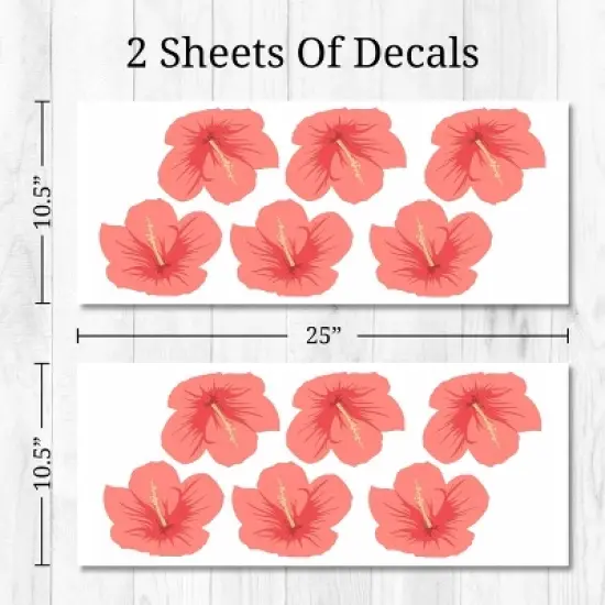 Tropical Flowers (Hibiscus) Wall Decor - Decalcomania image {6}